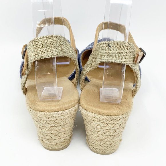 White Mountain  Blue Silver Studded Woven Heel 8 - Picture 6 of 10